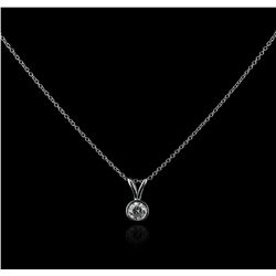 14KT White Gold 0.31ct Diamond Solitaire Pendant With Chain