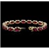 Image 3 : 14KT Yellow Gold 27.30ctw Ruby and Diamond Bracelet