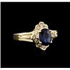 Image 2 : 14KT Yellow Gold 0.90ct Sapphire and Diamond Ring