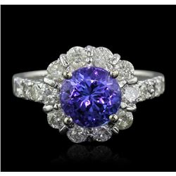 14KT White Gold 2.25ct Tanzanite and Diamond Ring