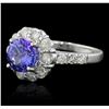Image 2 : 14KT White Gold 2.25ct Tanzanite and Diamond Ring