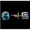 Image 2 : 14KT White Gold 2.00ctw Blue Zircon Earrings