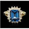 Image 1 : 14KT Yellow Gold 3.00ct Topaz and Diamond Ring