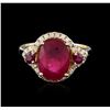 Image 1 : 14KT Yellow Gold 4.90ctw Ruby and Diamond Ring