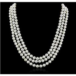 14KT White Gold Pearl and Diamond Necklace