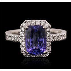 14KT White Gold 2.40ct Tanzanite and Diamond Ring