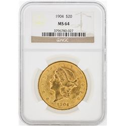 1904 NGC MS64 $20 Liberty Head Double Eagle Coin