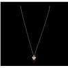 Image 2 : 14KT Two-Tone Gold 0.05ctw Diamond Pendant With Chain