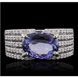 14KT White Gold 2.75ct Tanzanite and Diamond Ring