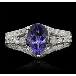 14KT White Gold 1.88ct Tanzanite and Diamond Ring