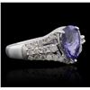 Image 2 : 14KT White Gold 1.88ct Tanzanite and Diamond Ring