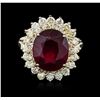 Image 1 : 14KT Yellow Gold 8.16ct Ruby and Diamond Ring