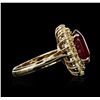 Image 3 : 14KT Yellow Gold 8.16ct Ruby and Diamond Ring