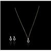 Image 1 : Sterling Silver and 18KT Yellow Gold Diamond Necklace and Earrings