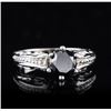 Image 1 : 14KT White Gold 1.15ct Black Diamond Ring