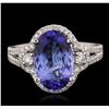 Image 1 : 18KT White Gold 3.59ct Tanzanite and Diamond Ring