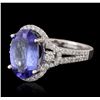 Image 2 : 18KT White Gold 3.59ct Tanzanite and Diamond Ring