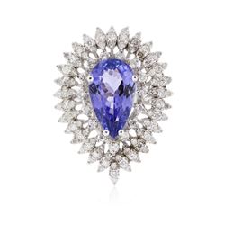 14KT White Gold 4.29ct Tanzanite and Diamond Ring