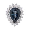 Image 1 : 14KT White Gold 12.42ct Topaz and Diamond Ring
