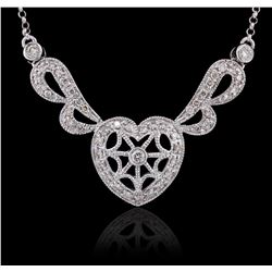 14KT White Gold 0.40ctw Diamond Pendant With Chain