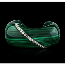 Malachite and 2.71ctw Diamond Cuff Bracelet