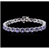 Image 1 : 14KT White Gold 11.89ctw Tanzanite and Diamond Bracelet
