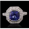 Image 1 : 14KT White Gold 3.17ct Sapphire and Diamond Ring