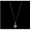 Image 2 : 14KT White Gold 4.45ct Tanzanite and Diamond Pendant with Chain