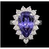 Image 1 : 14KT White Gold 5.38ct Tanzanite and Diamond Ring