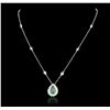 Image 2 : 14KT White Gold 1.55ct Emerald and Diamond Necklace