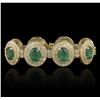 Image 1 : 14KT Yellow Gold 37.2ctw Emerald and Diamond Bracelet