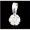 Image 1 : 14KT White Gold 0.41ctw Diamond Pendant