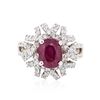 Image 1 : 14KT White Gold 3.02ct Ruby and Diamond Ring