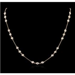 14KT Rose Gold 2.96ctw Diamond Necklace