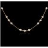Image 2 : 14KT Rose Gold 2.96ctw Diamond Necklace