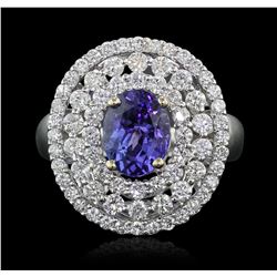 18KT White Gold 2.42ct Tanzanite and Diamond Ring