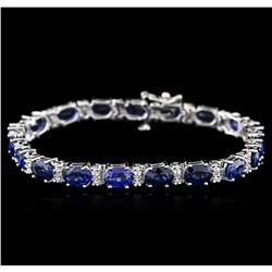 14KT White Gold 17.15ctw Sapphire and Diamond Bracelet