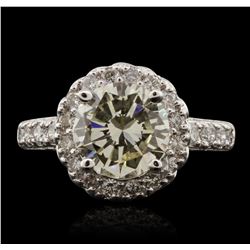 14KT White Gold 2.22ct SI-1/Light Yellow Diamond Ring