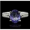 Image 1 : 18KT White Gold 2.96ct Tanzanite and Diamond Ring
