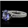 Image 2 : 18KT White Gold 2.96ct Tanzanite and Diamond Ring