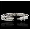 Image 3 : 18KT White Gold 1.43ctw Diamond Bangle Bracelet