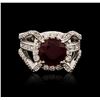 Image 1 : 14KT White Gold 5.85ct Ruby and Diamond Ring