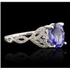 Image 2 : 14KT White Gold 1.92ct Tanzanite and Diamond Ring
