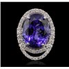 Image 1 : 18KT White Gold GIA Certified 20.09ct Tanzanite and Diamond Ring