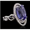Image 2 : 18KT White Gold GIA Certified 20.09ct Tanzanite and Diamond Ring