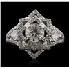 Image 1 : 18KT White Gold 1.62ctw Diamond Ring