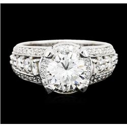 14KT White Gold EGL Certified 3.12ctw Diamond Ring