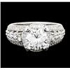 Image 1 : 14KT White Gold EGL Certified 3.12ctw Diamond Ring