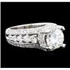 Image 2 : 14KT White Gold EGL Certified 3.12ctw Diamond Ring