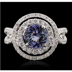 18KT White Gold 1.53ct Tanzanite and Diamond Ring